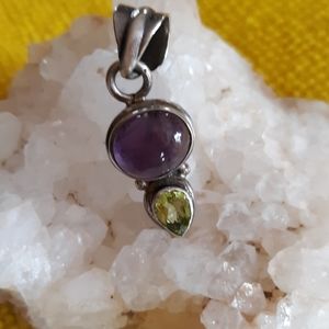 Amethyst and peridot pendent.